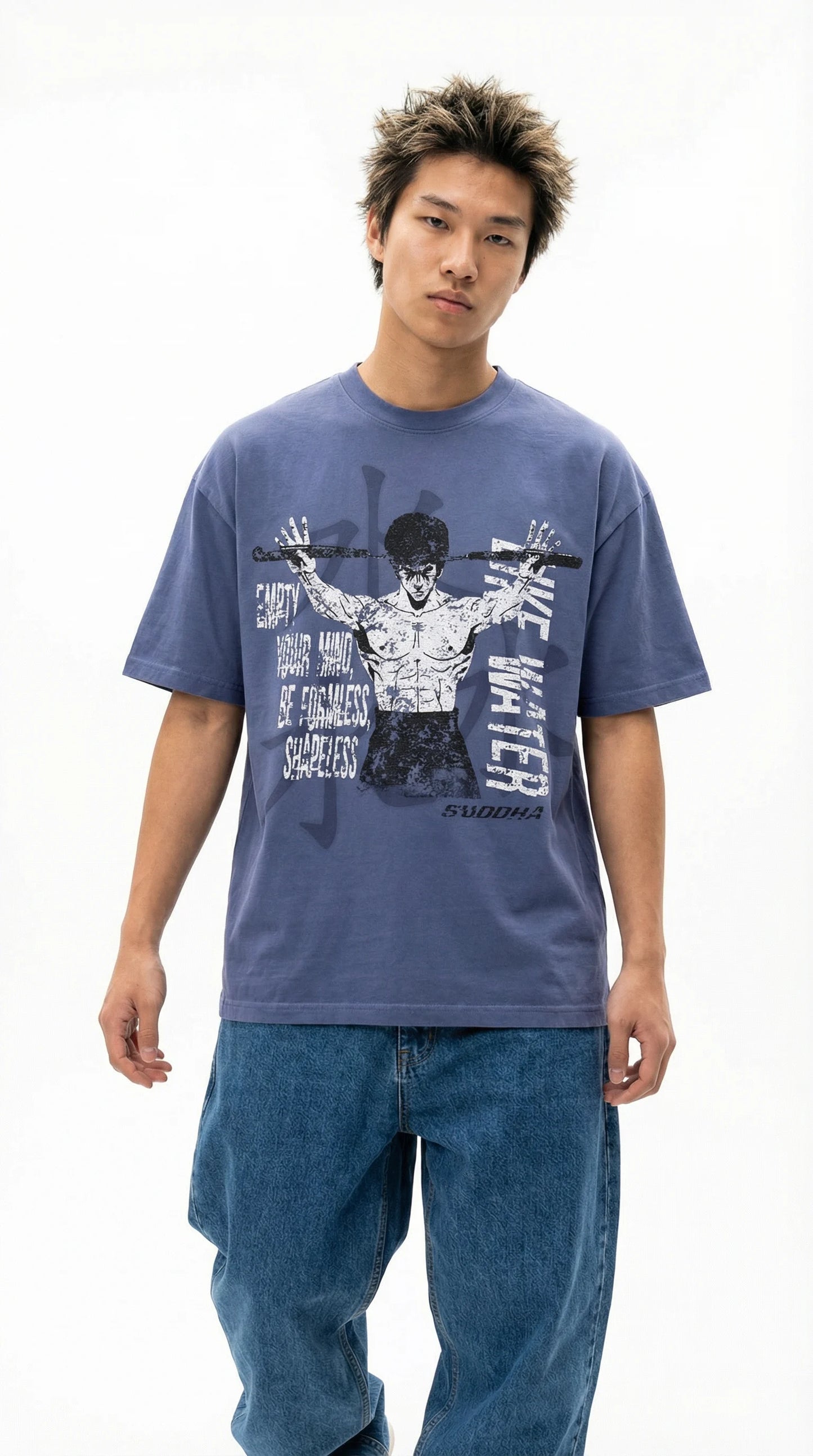 BRUCE LEE TEE (ASHY BLUE)