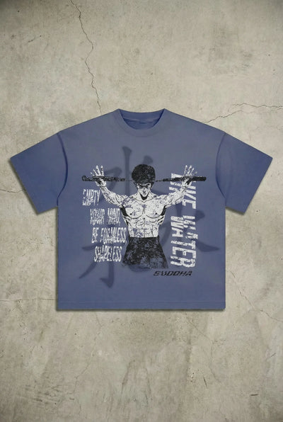 BRUCE LEE TEE (ASHY BLUE)